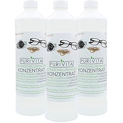 Lampara Antigua Hierro Purivita - limpiador ultrasónico concentrado - limpieza de gafas, joyas, dentaduras postizas, relojes, monedas y otras piezas pequeñas - 3000 ml