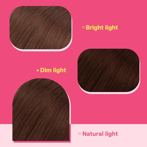 Image of Ve Sunny Hair Tape in Hair Extensions Warm Mahogany | Real Human Hair Tape Extensions,for Party,Smooth Soft,14Inch 50g 20Pcs