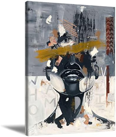 Black Queen Wall Art African American Wall Art Black Woman Poster Black Girl unFramed Canvas Painting Abstract Artworks Contemporary unFramed Canvas Matte Prints Painting Home Decor for Living room Bedroom 16X24 Inch Frameless