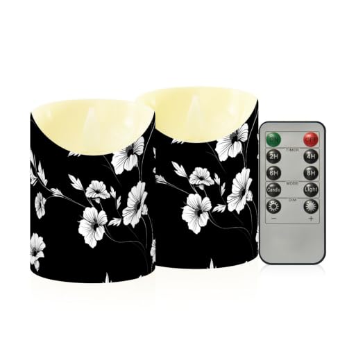 Velas sin llama de mesa seguras e inodoras pack de 2 velas de cera con diseño de flor