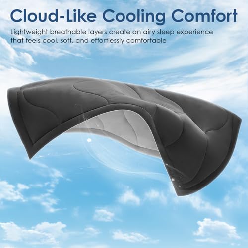 Yosdur Cooling Comforter King Size for Hot Sleepers,Double-Sided Cooling Blanket with Q-Max Cooling Fabric,Lightweight Breathable Cooling Summer Comforter for Night Sweats Dark Grey 90"x108" — view 6
