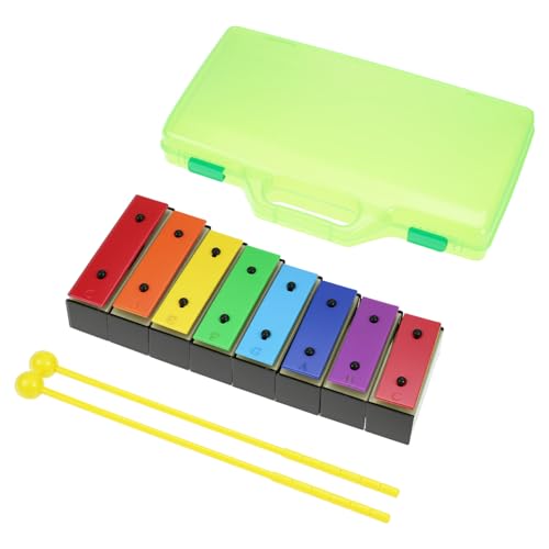 image for QWORK 8-Note Chromatic Xylophone Glockenspiel Resonator Bells with Col