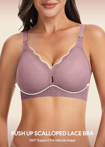 Image of HBselect Nursing Bras for Breastfeeding 3 Pack Women Maternity Jelly Bras | Wireless Classic Jelly Support Nursing Bra, Seamless Scalloped Maternity Bras, Comfort Pregnancy Sleep Bralette with Extender