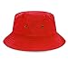 The Hat Depot Youth Kids Washed Cotton Packable Bucket Travel Hat Cap (7-10yrs, Red)
