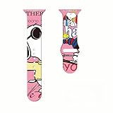 コンパチブル Apple Watch/アップルウォッチバンド シリコン スヌーピー 交換ベルトiWacth Serie11/10/9/8/7/6/5/4/3/2/1/SE/Ultra2 38mm 40mm 41mm 42mm 44mm 45mm 46mm 49mm 可愛い おしゃれ 通気 装着簡単 ユニセックス 萌え 人気 (38/40/41mm/42mm(S10/S11),13#)