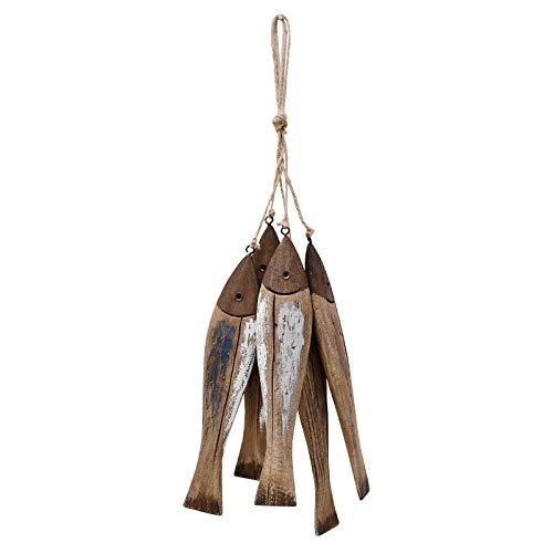 Rustic Wood Fish Décor Hanging Nautical Wall Decor, Wooden Nautical