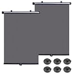 KINDLUME 2 Pezzi Parasole per Finestrino Auto Avvolgibile, Parasole Macchina, Tendina Oscurante con Ventose per Macchina, Protezione UV e Sole per Bambini, Universale (40 x 45 cm)