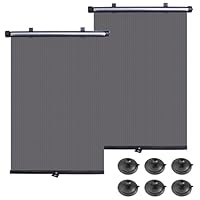 KINDLUME 2 Stück Sonnenschutz Auto Seitenscheibe, Einziehbares Auto Sonnenrollo mit Saugnäpfen, Sonnenschutz Auto Baby für Seitenfenster, Universal 40x45 cm gegen UV-Strahlen und Hitze