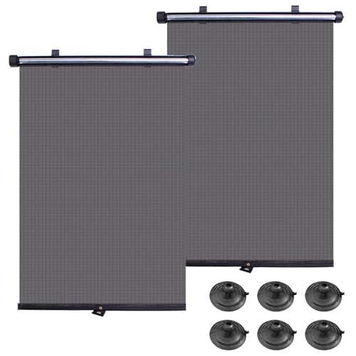 KINDLUME Lot de 2 Pare-Soleil Enrouleur pour Fenêtre de Voiture, Store Latéral Auto avec...
