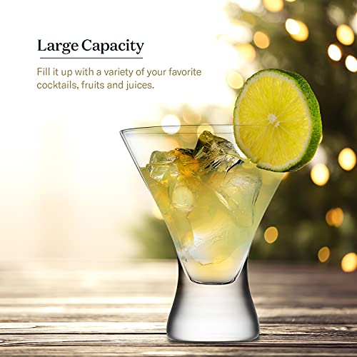 Beneti Martini Glasses Set Of 4 - 8 Oz Margarita Glasses, European Cocktail Glasses, Stemless Martini Glasses, Coupe Glasses, Dishwasher Safe, Glass Cups For Party Cosmopolitan Glasses #TOP5