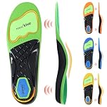 Ailaka Arch Support Insoles, 4 Arch Heights for Flat Feet, High Arches & Foot Pain Relief, Orthotic Insoles with PORON® Cushioning & TPU Support, Fit for Work Boots, Trainers & Hiking Shoes (GN, L)
