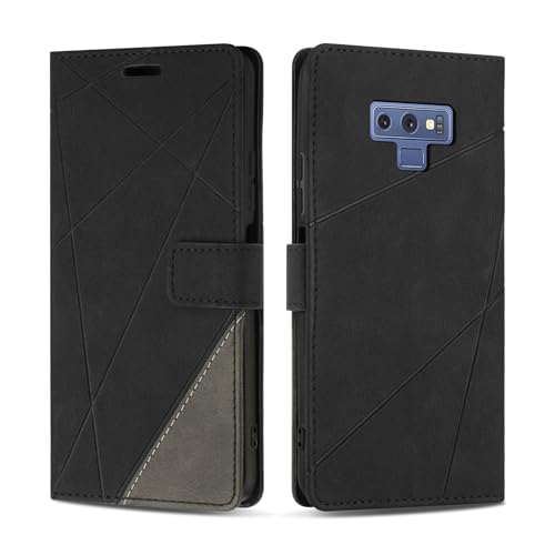 SONWO Coque pour Samsung Galaxy Note 9, Protection Housse Etui en Cuir PU Portefeuille avec Emplacements Cartes et Fonction Support pour Samsung Note 9, Noir