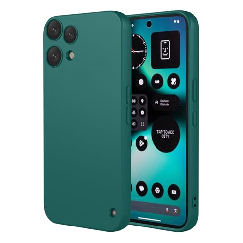 Image of for Nothing Phone (3a) Lite 5G Case Liquid Silicone Feel Soft TPU Protective Phone Cover - Blackish Green