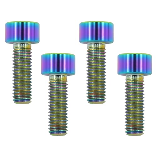 Image of 4PCS Titanium Bolts M5x15mm Hex Socket Cap Screw, Colorful | M5 Hex Socket Screws, Lightweight Design, Ideal for Humid /Salty Environments, Bicycle Water Bottle Cage Fasteners
