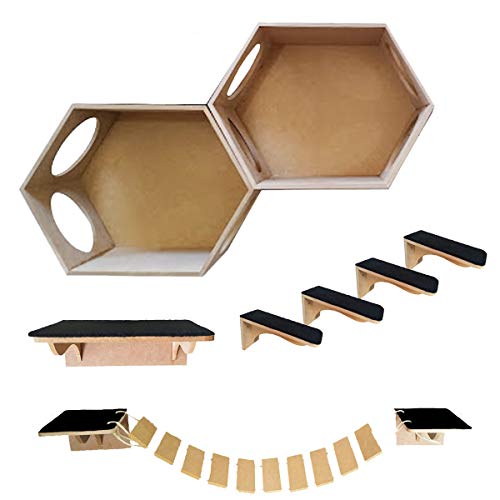 Playground de Gato Hexagonal MDF Crú