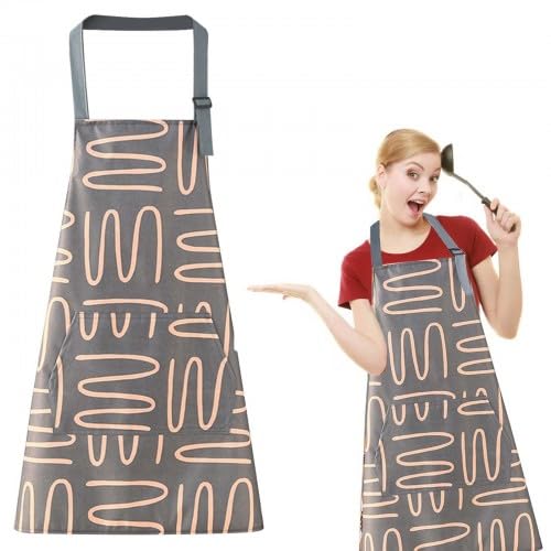 Delantales de Cocina para Mujere, Delantales Florales, Ajustable Delantales Florales con Bolsillo, Impermeable a Prueba de Aceite Delantales, para cocinar, hornear, jardinería, artesanía