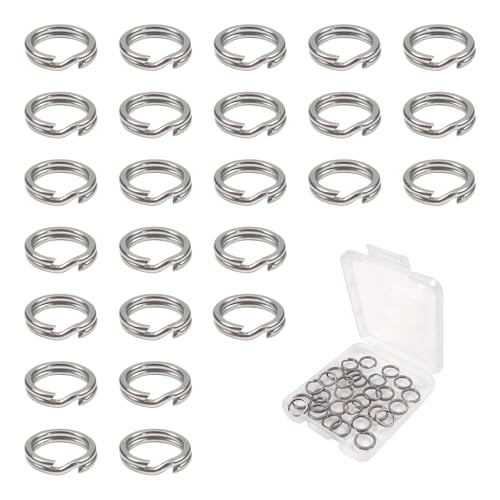 TOAOB 30 Pezzi Anelli Aperti di Salto per Portachiavi 8mm Doppio Anelli in Acciaio Inox per Bigiotteria Gioielli Fai Da Te Braccialetti Collane Orecchini Ciondoli Ami da Pesca Chiavi Connettori