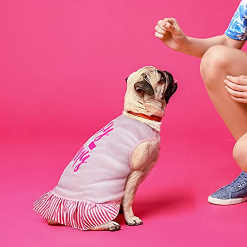 2 Pieces Pet Dress Shirt Dog Skirts Cute Pet Summer Apparel Clothes Puppy Skirt Dress for Small Dogs Girl Cats (Rose Red… - Image 5
