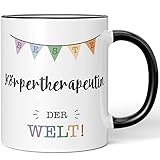 JUNIWORDS Tasse, Beste Körpertherapeutin der Welt, Schwarz (5707061)
