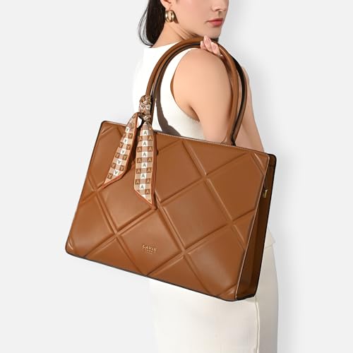 Image of Lavie Luxe Women's Quare25 Medium Debossed Satchel Handbag for Women | Satchel Bag for Work | Ladies purse | Stylish Shoulder Bag | Gift for Women
