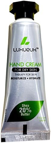 Luxueux Hand & Foot Cream - 20% Shea Butter - Premium Moisturizer for Dry, Cracked or Itchy Skin - Easy Lotion Like Application, Fast Acting - Loved by HealthCare Pro's, Made In the USA (1 Ounce/Tube)