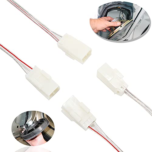 Red Wolf Aftermarket Front Rear Door Speaker Wire Harness Connector Plug Adapter 72-6514 For 2002-2019 Jeep Wrangler Jk, Chrysler, Dodge Vehicles 4 Pcs #TOP6