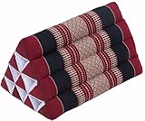 Dimensions: 30 x 30 x 50 cm, Coussins triangle thaïlandais avec revêtement traditionnel et remplissage kapo, conviennent comme coussin de tête, de dos ou de jambe