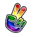 Produktbild Sticar-It Ltd Gay Pride Lbgt Regenbogen Flagge Peace Hand Hippie keine Sorgen Euro Stil Vinyl Auto Aufkleber 120x85mm Ca.