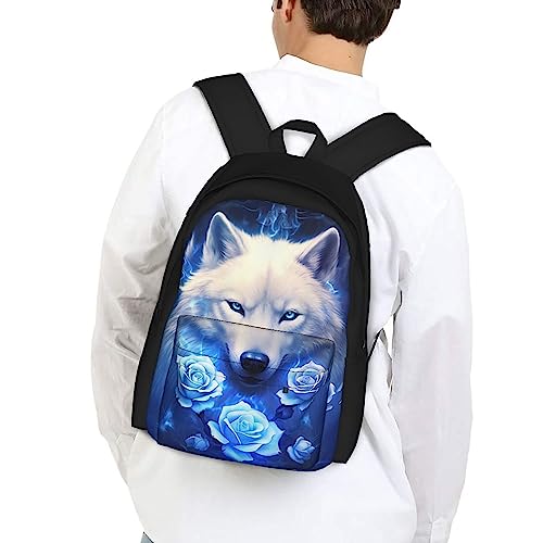 Galaxy Wolf Rose Girls Backpacks School kids Bookbag Children Travel Shoulder Bag Casual Daypack 17 Inch Plus Laptop Bag for Unisex Teens Women Boys3