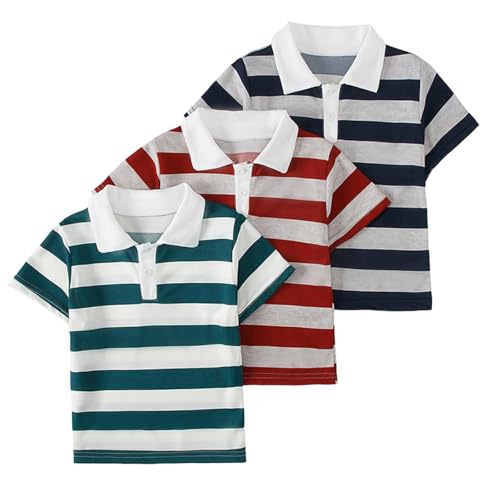 Polo pour garçon à rayures résistant et confortable : le t-shirt à manches courtes sans compromis