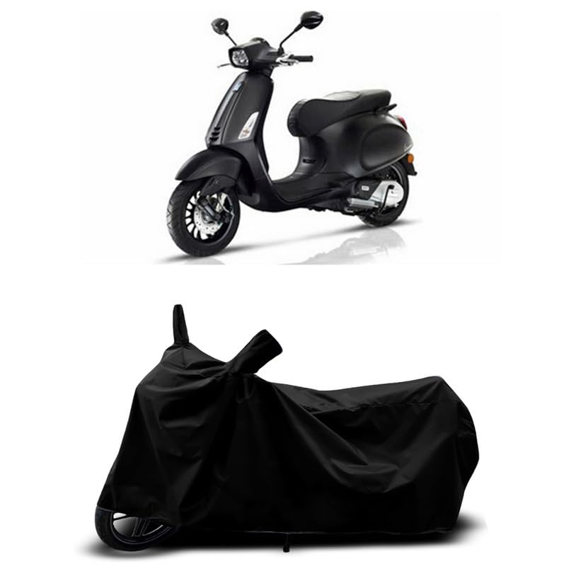 Image of DUFFEL-All Two Wheeler Bike /Scooty Body Cover Used for Vespa Notte Heat Protectio /Water Resistance /UV-Rays /Birds Dropping /Scratchproof /Dust Proof /Waterproof All Variants [Black]