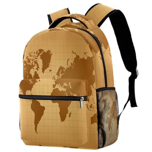 Sac à dos d'école carte du monde vintage pour ado et fille multicolore