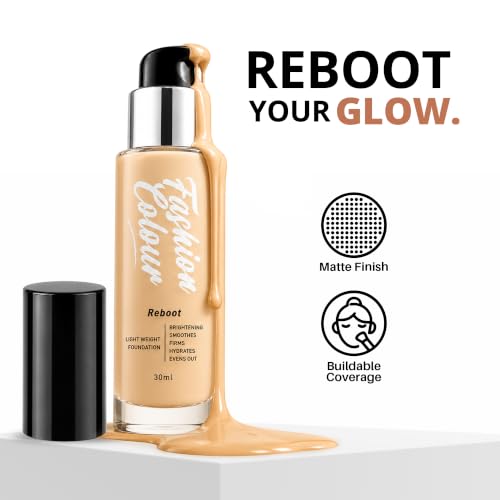 Image of Fashion Colour Light Weight Reboot Foundation | Full Coverage Liquid Foundation | Natural Glossy Finish | Covers Blemishes, Dark Spots & Uneven Skin Tone | Lightweight Long Lasting Makeup | (N04-Classic Beige)