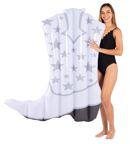 Giant White Cowgirl Boot Inflatable Pool Float by PoolCandy