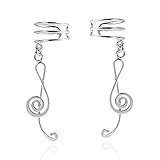 My Melody Treble Clef Music Note Sterling Silver Ear Cuff Earrings