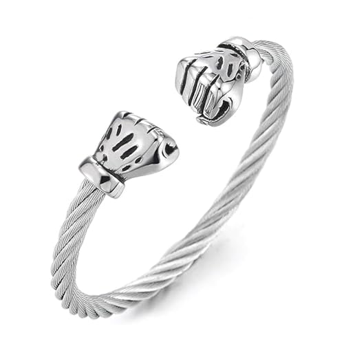 Image of Peora Silver Plated Stainless Steel Metal Kada Bracelet Stylish Jewellery Gift for Men & Boys