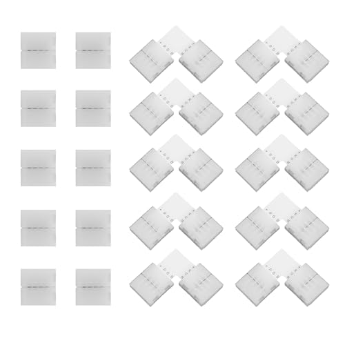 20 Stück 10mm LED Streifen Verbinder Set SMD 5050 RGB Streifen,...
