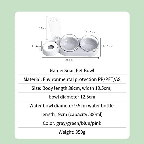 Pet Feeder 2-in-1 Pet Feeder Cats Dogs Food Bowl Water Bowls Automatic Water Dispenser for Dog Cat Feeders Drinking Pet Products Pet Waterer(Green)