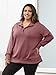 TAKEYAL Womens Quarter Zip Plus Size Sweatshirt Pockets Oversized Drop Shoulder Crewneck 2025 Fall Spring Clothes (Dark Pink, 3XL)