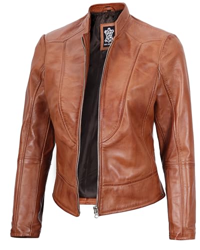 Decrum Womens Leather Jacket - Real Lambskin Stylish Leather Jackets For Women