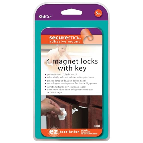 Kidco imán Lock Plus blanco de 4 unidades para bloquear cajones peligrosos ante los niños