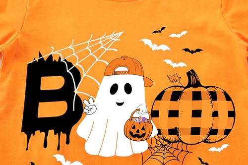 Little Hand Baby Boys Glow in The Dark Tractor T-Shirt Kids Halloween Boo Shirts Pumpkin Tee Monster Truck Top 2-8 Years4