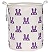 Sea Team 19.7 pulgadas de gran tamaño con revestimiento impermeable de tela de algodón ramio plegable cesto de lavandería cubo cilíndrico de lona de arpillera con elegante diseño de conejito morado