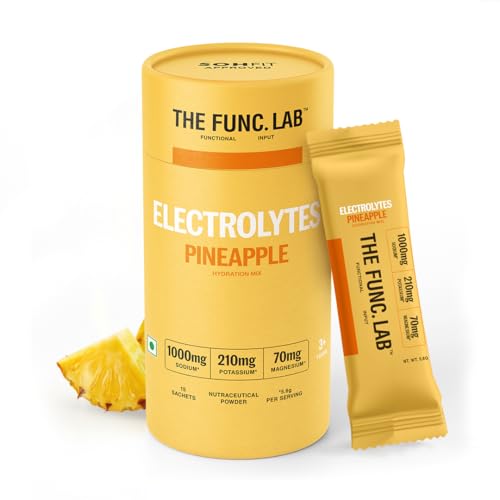 Image of The Func. Lab Daily Electrolytes -Salty Pineapple | 15 Sachets | Instant Hydration Powder with Sodium, Potassium, Magnesium | Sugar-Free, No Preservatives | Instant Energy, Performance & Recovery Drink