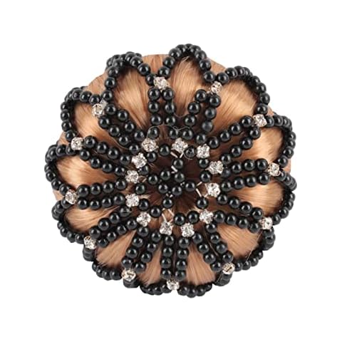 Horka Ladies Bun Hair Net Deluxe of Pearls Strass Stones Competition Accessories Cover