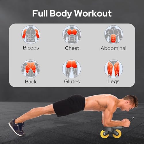 Halohop AB Roller Wheel With Calorie Record Counting Exercise Wheel For Abdominal Core Strength Training, Automatic Rebound,Premium Abdominal AB Roller With Phone Holder For Men Women,Black 6 41jtRDqE7BL