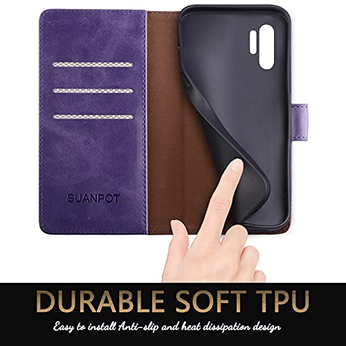 Coque Samsung Galaxy Note 10 Pro violette SUANPOT anti-rayure avec rabat - 5