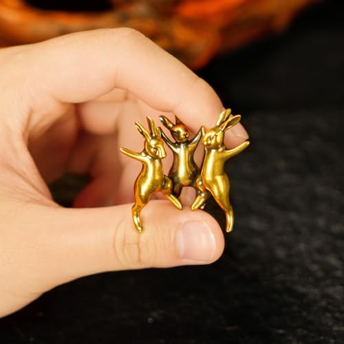 Trío de Conejos Decorativos de Latón Macizo miniatura 2