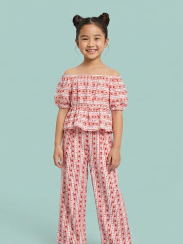 Image of Nautinati Girls Printed Top & Shorts Co-Ord Set | Age 2-10 Years
