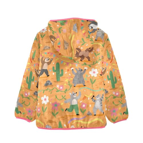 GuoChe Cartoon Patterns with A Yellow Background Kids Sherpa Jacket2